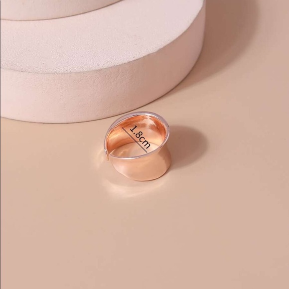 Elegant Rose Gold Wide Band Cuff Ring - Picture 7 of 7